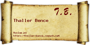 Thaller Bence névjegykártya